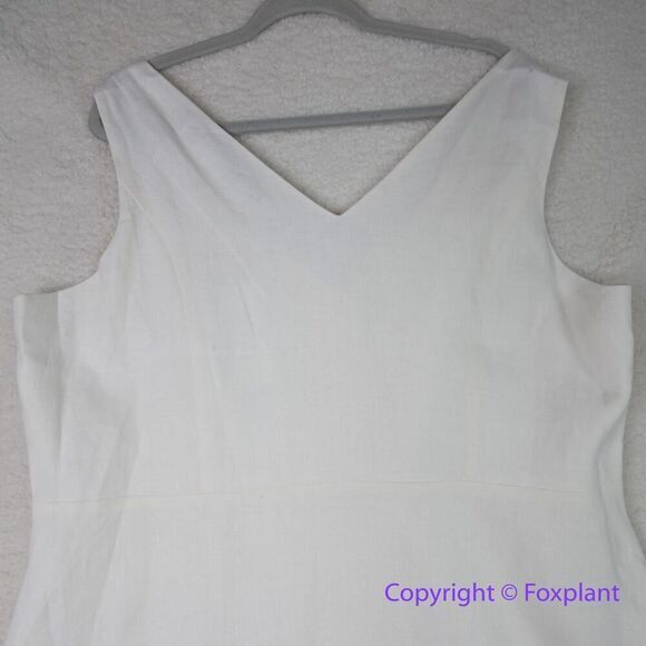 New! City Chic Refinity Dress 100% Linen‎ Button Up in off white, size L - Picture 12 of 16